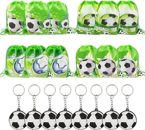 Amazon.com: Minsing 12 Packs Soccer Drawstring Birthday Party Favor Goodie Bags, Kids Theme Party Supplies Bag, Gift Backpack with Pendant : Toys & Games Gift Backpack, Soccer Party Favors, Return Gifts For Kids, Party Candy Bags, Sport Theme, Soccer Birthday Parties, Candy Birthday Party, Soccer Birthday, Small Showers