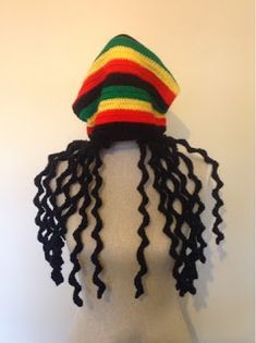 Rasta Hats Crochet, Mens Hat Pattern, Crochet Hats Free Pattern Ladies, Dreadlock Rasta, Rasta Style, Rasta Hat, Crochet Character Hats, Crochet Dreadlocks, Crochet Dreads