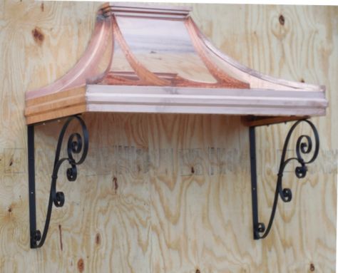 Copper Sweep Awning - #Awn66 Sweep Awning, Copper Awning, House Canopy, Chimney Caps, Chimney Cap, Bay Windows, Canopies, Bay Window, Pool House