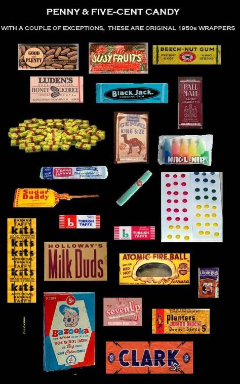 5 cents candy. Always loaded up at Karmazzi' s. 1950s Candy, Milk Duds, Old Candy, Popular Candy, Penny Candy, Nostalgic Candy, Retro Candy, Vintage Candy, Easy Listening