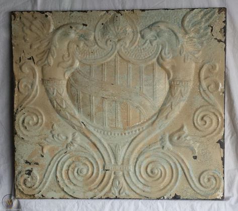 21"x 23.5" Wrapped Antique Tin Ceiling Tile Griffins | #1973413500 Antique Tin Ceiling Tile, Tin Ceiling Tiles, Tin Ceiling, Ceiling Tile, X 23, Tile, Tin, Ceiling, Free Shipping