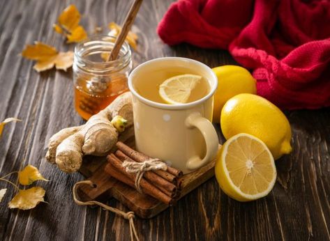 Ginger Cinnamon Tea, Cough Mixture, Ginger Root Tea, Honey Drink, Ginger Drink, Healthy Honey, Lemon Honey, Cinnamon Tea, Cinnamon Recipes