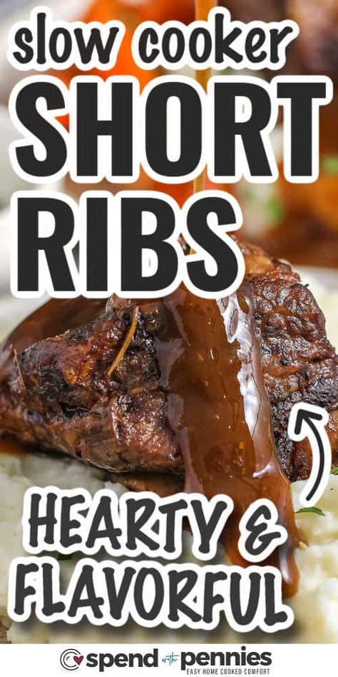 Slow Cooker Short Ribs Boneless Chuck Short Ribs, Short Pork Ribs Recipe, Red Wine Beef Short Ribs Crock Pot, Boneless Beef Short Ribs Crock Pot, Pork Short Ribs Recipe Oven, Braised Short Ribs Crockpot, Boneless Beef Ribs Crockpot, Short Ribs In Crockpot, Pork Short Ribs Recipe