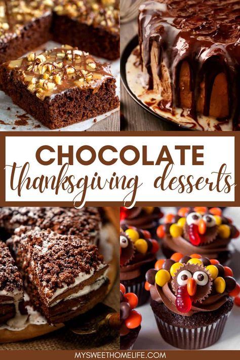 Chocolate Thanksgiving Desserts, Chocolate Fall Desserts, Dessert For Family, Pumpkin Chocolate Cheesecake, Thanksgiving Chocolate Desserts, Chocolate Spice Cake, Homemade Chocolate Pie, Holiday Desserts Thanksgiving, Chocolate Pumpkin Bread