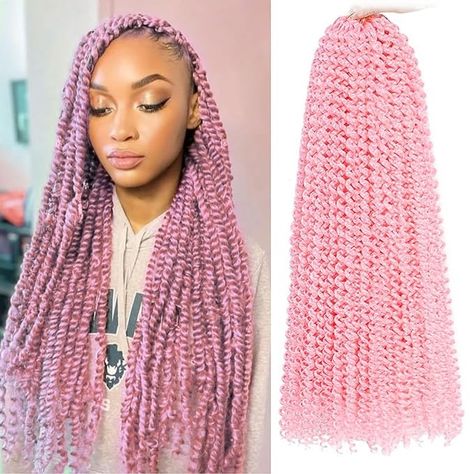 Amazon.com : Passion Twist Crochet Hair 24Inch 1Pack Passion Twist Hair Water Wave Crochet Braiding Hair for Black Women (24Inch 1Pack, Pink) : Beauty & Personal Care Pink Peekaboo Passion Twist, Pink Passion Twists Hairstyle, Passion Twist Pink And Black, Pink Passion Twist, Pink And Black Island Twist, Black And Purple Passion Twist, Passion Twist Crochet, Crochet Braiding Hair, Passion Twist Hair