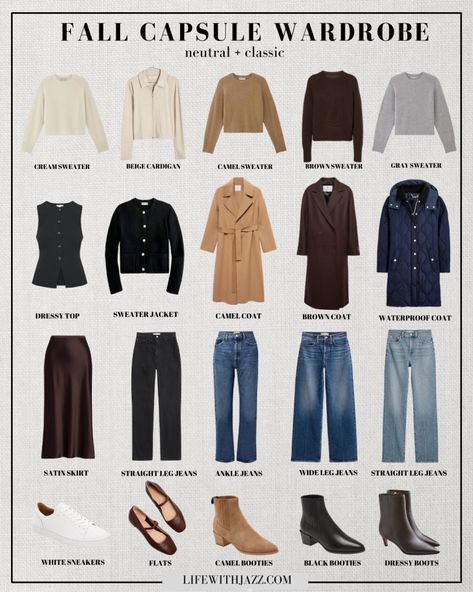 Life With Jazz, Wardrobe Capsule, Capsule Wardrobe Outfits, Fall Wardrobe Essentials, Winter Capsule Wardrobe, Summer Capsule Wardrobe, Summer Work Outfits, Fall Capsule Wardrobe, Wardrobe Outfits