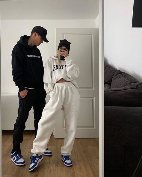 Streetwear on Instagram: “Couple styles 1, 2 or 3? | @lessiswore” Looks Hip Hop, Couple Matching Outfits, Instagram Couples, Couple Fits, Couple Shoes, Cute Couple Outfits, Jordan Outfits, Matching Couple Outfits, Couple Matching