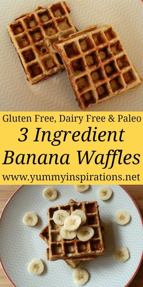 Banana Mini Waffles, Banana Paleo Recipes, Gluten Free Banana Waffle Recipe, Gluten Free Banana Waffles, Easy Healthy Waffle Recipe, Waffle Healthy Recipe, Waffle Iron Recipes Healthy, Banana Waffles 3 Ingredient, Easy Healthy Recipes For One