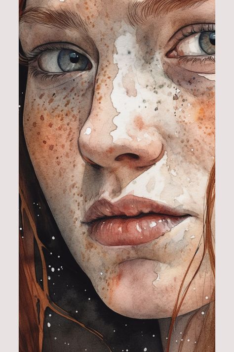 Watercolor Art Face, Watercolor Face, Watercolor Portrait Painting, 얼굴 드로잉, Portraiture Painting, 캐릭터 드로잉, 수채화 그림, Watercolor Art Lessons, Painting Art Projects