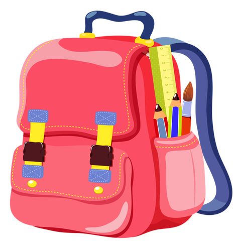 School Supplies Cake, Cool School Bags, Frame Wallpaper, Bag Illustration, Clip Art Library, School Supplies Organization, Back To School Bags, School Clipart, Diy School Supplies