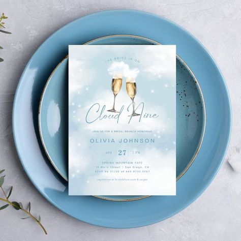 Bride Is On Cloud 9 Bridal Brunch Champagne Invitation Champagne Cotton Candy, Bride Is On Cloud 9, Brunch Champagne, Bridal Shower Champagne, On Cloud Nine, Bridal Brunch, Cloud Nine, Bridal Shower Theme, Cloud 9