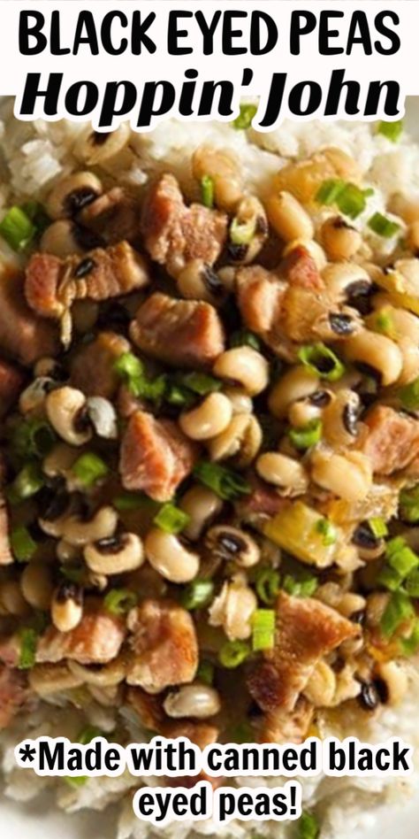 Blackeyed Pea Recipes, Hoppin John Recipe, Southern Thanksgiving Recipes, Black Eyed Peas Recipe, Hoppin John, Thanksgiving Appetizer Recipes, Southern Recipes Soul Food, Southern Dishes, Pea Recipes