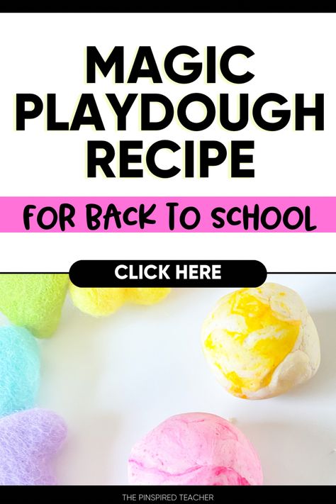 Magic Playdough Recipe, Magic Dough First Day Of School, Magic Playdough First Day Of School, Magic Dough Recipe, Magic Playdough, Making Playdough, Preschool Recipes, White Playdough, Make Your Own Playdough