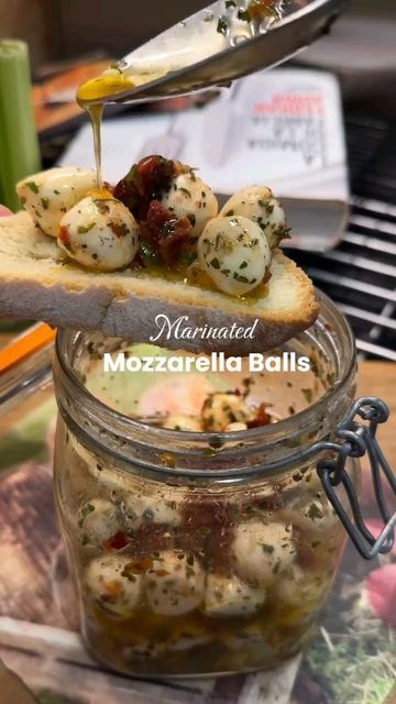 Mozzarella Balls Recipe, Marinated Mozzarella Balls, Mozzarella Appetizers, Marinated Mozzarella, Mozzarella Pearls, Mozzarella Balls, Local Grocery Store, Free Keto Recipes, Italian Bread