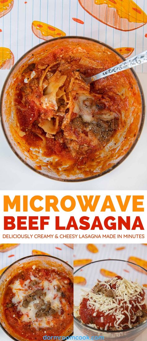 Microwave Beef Lasagna #microwave #lasagna #microwavecooking #beeflasagna #dormroomcook Microwave Lasagna, Healthy College Food, Dorm Food Ideas, Microwave Recipes Dinner, College Dorm Food, Microwave Foods, College Dinner, Microwave Cooking Recipes, Healthy College Meals