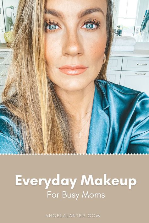 Here’s a breakdown of my everyday makeup for busy moms like me. This look takes me under 20 minutes to pull together on any given day! Everyday Makeup For Busy Moms | Angela Lanter Natural Office Makeup Look, Easy Daytime Makeup, 10-minute Makeup, Easy Mom Makeup, Everyday Makeup 30s, Day Makeup Looks Natural, Mom Makeup Looks, Natural Makeup Everyday Over 30, Millennial Makeup