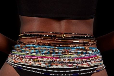 Waist Beads African, African Waist Beads, Cute Hand Tattoos, Crystal Bead Jewelry, Phone Wallpaper Pink, Body Jewelry Piercing, Waist Beads, Royal Blue And Gold, Body Picture