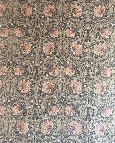 Golden Lily Wallpaper, Lily Wallpaper, Bedroom Blinds, Strawberry Thief, Co Design, Entrance Hall, Home Interiors, Our Home, Vintage House