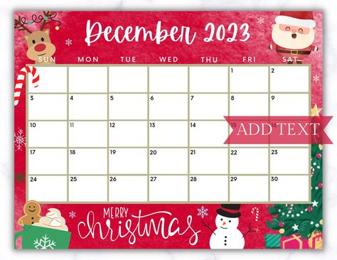 Editable December 2023 Calendar Christmas Calendar Holiday - Etsy 2023 Printable, Editable Calendar, Calendar Christmas, Classroom Calendar, December Calendar, Family Calendar, 2023 Calendar, Christmas Calendar, School Calendar