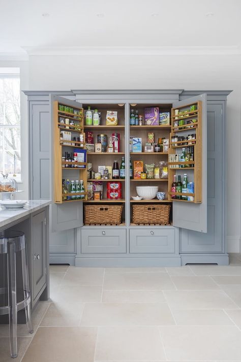 This Cupboard Is Even Better than a Pantry. Looking for some pantry remodel ideas or DIY organization inspiration for small spaces? try this! Farrow And Ball Kitchen, Organiser Cucina, Pantry Remodel, Organized Kitchen, Kitchenaid Mixer, Kitchen Pantry Design, Kitchen Pantry Cabinets, Kitchen Cabinet Colors, Kitchen Decorating