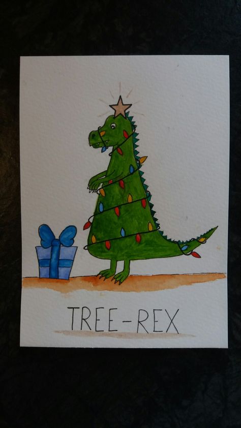 Weihnachtskarte mit Aquarell - Als ich diese Idee hier auf Pinterest gesehen habe, wusste ich sofort: Das ist die perfekte Karte für eine gute Freundin. Also habe ich mir meine Stifte und Aquarellfarben geschnappt und direkt losgelegt. ;-) Diy Anniversary Gift, Diy Anniversary, Christmas Card Art, Frog Art, Diy Christmas Cards, Christmas Makes, Special Cards, Christmas Deco, Christmas Wishlist