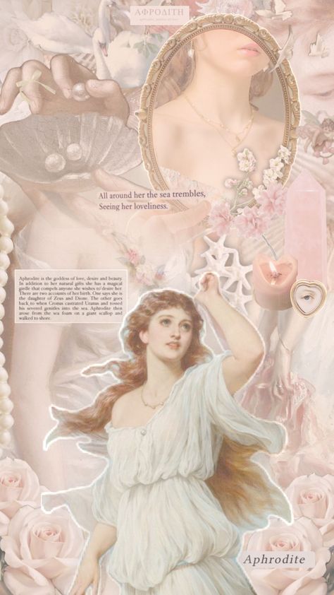 aphrodite ♡ #greekmythology #aphrodite #wallpaper #vintage #aesthetic #fyp Aphrodite Wallpaper Iphone, Aphrodite Wallpaper, Aphrodite Cabin, Freya Goddess, Aphrodite Aesthetic, Aphrodite Goddess, Greek Beauty, Daughter Of Zeus, Goddess Of Love