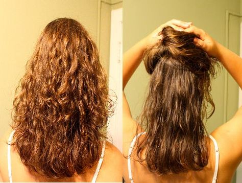 3 Genius Hairstyle Ideas for the Half Curly / wavy, Half Straight Hair Phenomenon Different Curls, Dry Curly Hair, Half Ponytail, Hair Guide, Haircuts For Curly Hair, Healthy Hair Tips, Funky Hairstyles, Wavy Curly Hair, Half Up Half Down Hair