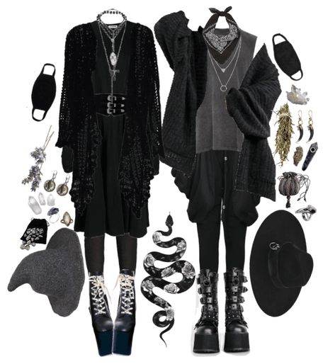 Swamp Witch Outfit | ShopLook Swamp Witch Aesthetic, Witch Aesthetic Outfit, Swamp Witch, Witchy Outfits, Strega Fashion, Crow Skull, Alt Outfits, Witch Fashion, Witchy Fashion