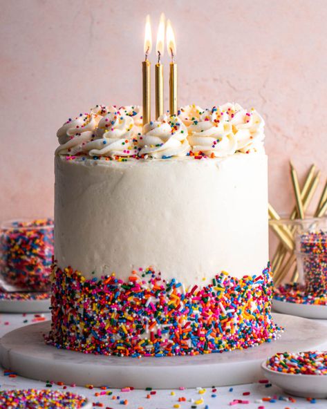 Recipes With Sprinkles, Funfetti Layer Cake, In Bloom Bakery, Bloom Bakery, Sprinkles Birthday Cake, Best Chocolate Cupcakes, White Chocolate Buttercream, Rainbow Birthday Cake, Beautiful Cake Designs