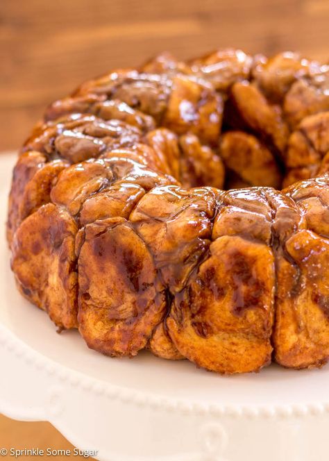 Homemade Monkey Bread - Sprinkle Some Sugar Holiday Monkey Bread, Homemade Monkey Bread, Monkey Bread Recipe, Sweet Dough, Homemade Dough, Monkey Bread, Bread Recipe, Cinnamon Rolls, Bread Recipes