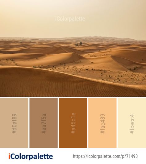 Color palette theme related to aeolian landform, desert, dune, ecoregion, erg, Image, landscape, sahara, sand, singing sand, sky, . Download color palette as Pdf, Adobe swatch and more. Desert Pantone Palette, Morocco Colour Palette, Pastel Desert Color Palette, Sand Tones Palette, Desert Landscape Color Palette, Sahara Color Palette, Desert Tones Colour Palettes, Dessert Colour Palette, Desert Colors Palette