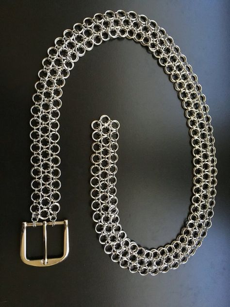 Chainmaille Jewelry Patterns, Chainmail Patterns, Chainmail Jewelry, Easy Jewelry, Diy Clothes Design, Chain Maille Jewelry, Chain Belts, Chain Maille, Silver Belts