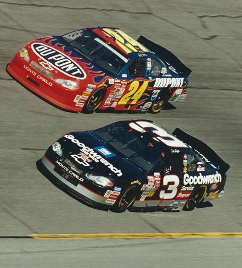 #3 Dale Earnhardt #24 Jeff Gordon Nascar Photography, Jeff Gordon Car, Jeff Gordon Nascar, Race Car Driving, Nascar Diecast, Nascar Cars, Nascar Race Cars, Classic Racing Cars, Vintage Muscle Cars