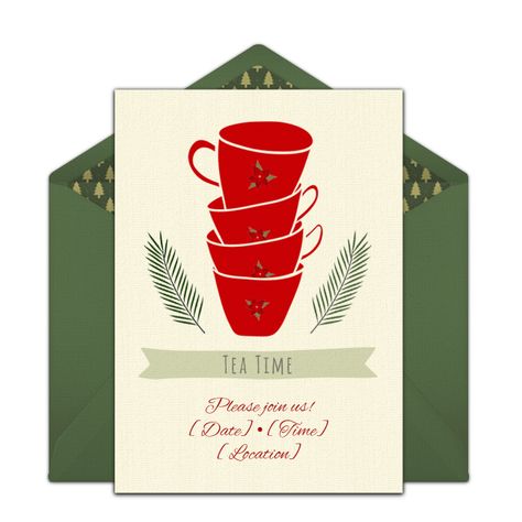 Free party invitations! We love this “Christmas Tea” online invitation for a winter tea party or a Christmas brunch. Christmas Teas, Tea Invitations, Winter Tea Party, Free Party Invitations, Christmas Tea Party, Online Invitation, Winter Tea, Tea Party Invitations, Winter Bouquet