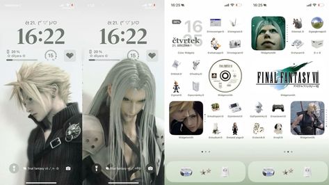 Sephiroth Wallpaper Aesthetic, Final Fantasy Homescreen, Final Fantasy Phone Theme, Ff7 Wallpaper Iphone, Final Fantasy Widget, Sephiroth Wallpaper Iphone, Cloud Layout, Final Fantasy Header, Final Fantasy Wallpaper Iphone