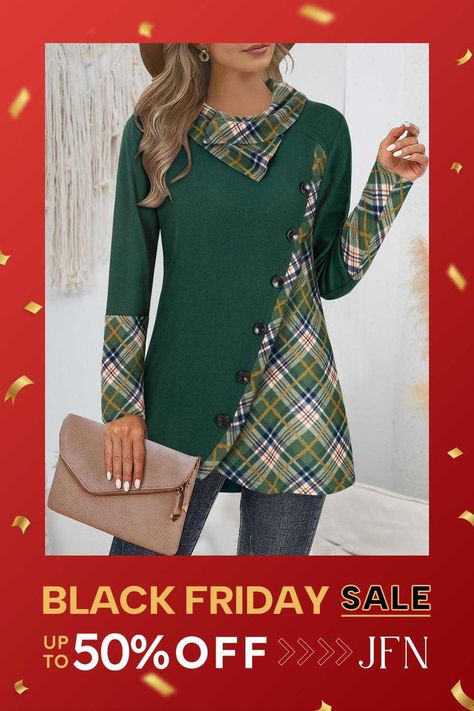 Get into the holiday spirit while saving big with our limited-time Black Friday deals. More Items Down to $12.99. 500+ New Arrivals Online. Winter Tunics For Women, Winter Tunics, Red Plaid Shirt Women, Flowy Tunic Tops, Asymmetrical Hem Top, Red Plaid Shirt, Cowl Neck Tunic, Casual Tunics, Cowl Neck Long Sleeve