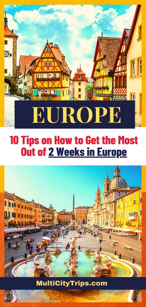 Planning a 2 week Europe trip? Here are 10 tips to make planning your European getaway for 2 weeks a success.14 days in Europe is perfect to visit multiple destinations and there are many amazing places in Europe to choose from. These tips and guide will help you plan your ultimate 2 week Europe itinerary a breeze so can get the best and the most out of your 2 weeks in Europe. Two Weeks In Europe Itinerary, Multi City Europe Trip, Two Week European Itinerary, Europe Trip Planning Timeline, 2 Week European Travel Itinerary, Europe Itinerary 2 Weeks, 2 Weeks In Europe, Traveling Through Europe, Europe Winter Travel