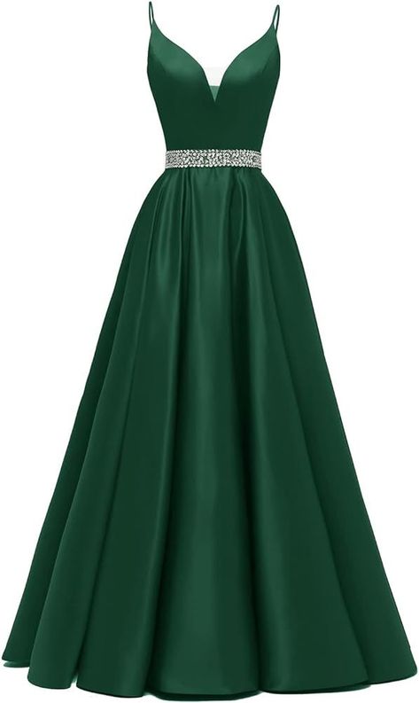 Green Evening Gowns, Prom Dress Long, Classy Prom Dresses, Prom Dresses With Pockets, Stunning Prom Dresses, Spaghetti Strap Prom Dress, Prom Dress Stores, Womens Prom Dresses, Prom Dress Inspiration