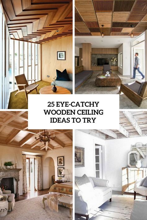 25 Eye-Catchy Wooden Ceiling Ideas To Try Coffed Ceilings, Wood Ceilings Kitchen, Wood Ceiling Ideas Modern, Living Room Can Lights, Farmhouse Ceiling Ideas, Cheap Ceiling Covering Ideas, Vinyl Flooring Basement, Dining Room Ceiling Ideas, Wood Wall And Ceiling