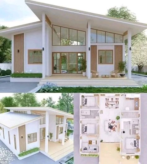 Modern Bungalow House Design Philippines, Bungalow House Design Philippines, House Design Philippines, Small House Blueprints, Apartment Plan, Small Modern House Plans, Small House Layout, Affordable House Plans, Modern Bungalow House