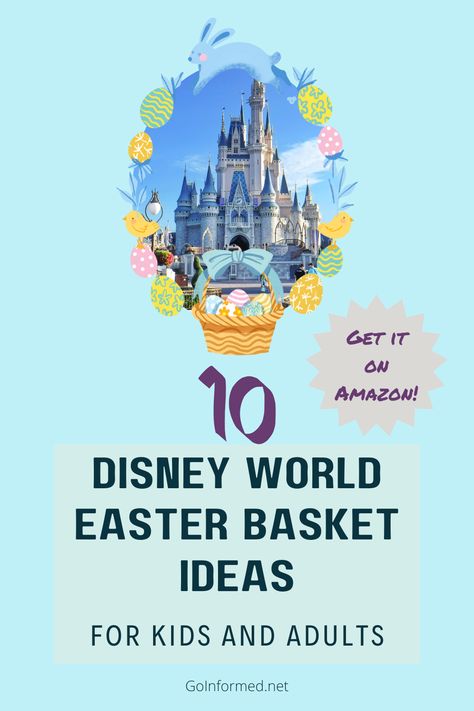 Easter basket with Disney World castle Disney World Easter, Easter Basket For Adults, Easter Basket Ideas For Adults, Disney Vacation Surprise, Disney World Gifts, Disney Easter Eggs, Easter Basket Themes, Disney World Guide, Disney World Castle