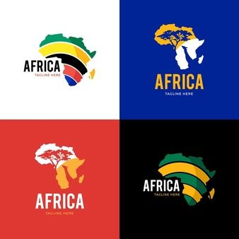 Free Vector | African logo templates set Africa Design Graphic, Africa Logo Design Creative, Africa Logo Design, Africa Logo, African Logo, Charity Branding, Black Love Artwork, Environment Logo, Logo Lion