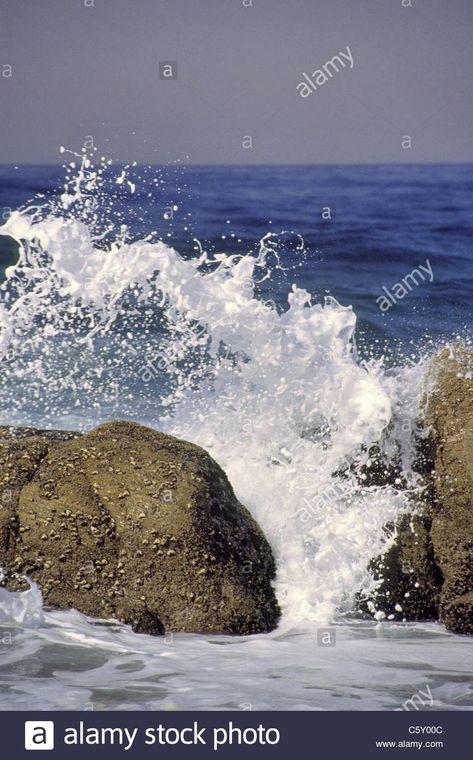 Beach Rocks Photography, Watercolor Rocks, Wave Spray, Rock Photography, Ocean Rocks, Sea Spray, Beach Rocks, Ocean Scenes, Crashing Waves