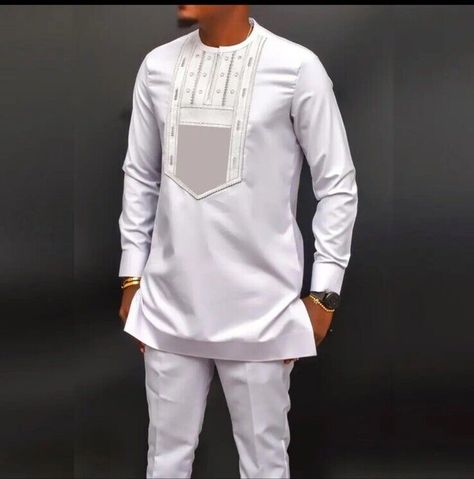 Be the talk of the town with this African Men's Wear! This traditional Senator Outfit is perfect for any occasion. Made with high-quality Cotton Blend material, it's comfortable and stylish. Get in touch with your African roots with this Kaftan style outfit. #AfricanMensWear #TraditionalMenClothing #SenatorOutfit #NigerianMensWear #Fashion #Style #MensOutfit #CottonBlend #Comfortable #Stylish #Roots #Africa #Kaftan #White #Culture #CottonBlend #Kaftan #Men #White #Nigeria Kaftan Shirt, Groomsmen Outfit, Costume Africain, Suit Man, Striped Pant, Suit Shirt, Slim Suit, Running Shorts Women, Casual Wedding Dress