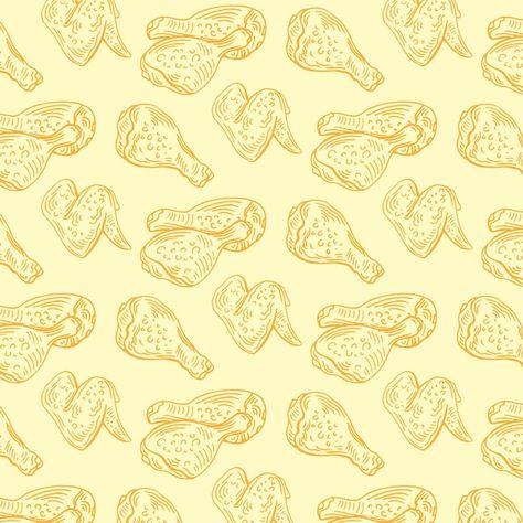 Vector crispy fried chicken seamless pat... | Premium Vector #Freepik #vector #fried-chicken #crispy-chicken #chicken-wings #crispy Chicken Seamless Pattern, Chicken Vector, Wings Icon, Ayam Bakar, Food Pattern, Chicken Pattern, Baby Announcement Photos, Fried Chicken Wings, Crispy Fried Chicken