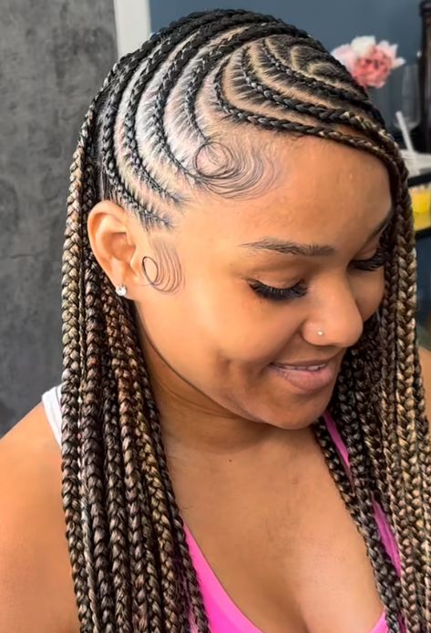 One Million Braids Styles, Hairstyles With French Braids, Straight Up Braids African, Ashanti Braids, 8 Stitch Braids, Feeding Braids, Straight Back Hairstyles, Nigerian Braids, Natural Curly Hair Care