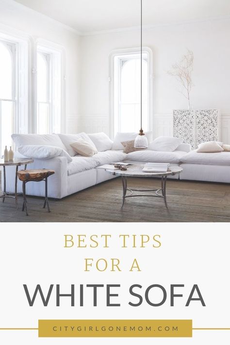 Furniture Cleaning Tips.  These 5 tips will keep your white couch clean and free from dirt, dog hair or stains, for a neat and tidy home that always looks beautiful. #ad #arhaus #homedecor #homedesign #howtokeepwhitecouchclean #whitecouch #livingroom #cleaning #keepingyourwhitecouchclean #whitecouchcleaning #whitecouchcleanlivingroom #cleancouch White Couch Living Room, White Sofa Living Room, Clean Living Rooms, Furniture Cleaning, White Couch, Clean Couch, White Sofa, White Couches, White Sofas