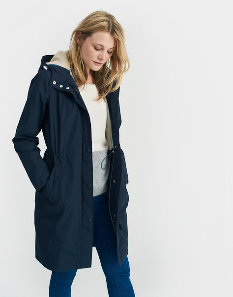 Stormaway Marine Navy Waterproof Coat | Joules UK Cosy Winter Outfits, Waterproof Parka, Blue Raincoat, Waterproof Coat, Raincoats For Women, Coats Jackets Women, Autumn Winter Fashion, Parka, Coats For Women