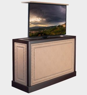 toscana TV lift cabinet for flat screen Motorized Tv Lift, Tv Lift Cabinet, Television Cabinet, Tv Lift, Cabinet Bedroom, Hidden Tv, Flat Screen Tv, Tv Storage, Tv Units