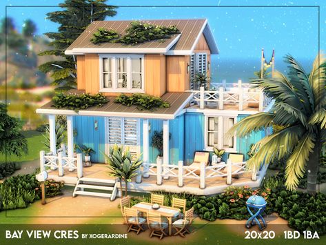 The Sims 4 Beach Houses Ideas, Sims Beach House Ideas, Sims 4 Small Beach House, Sims 4 Ocean House, Sims 4 Houses Beach, The Sims 4 Sulani Houses, Sulani Beach House Sims 4, Sims 4 Summer House, Sims 4 Sulani House